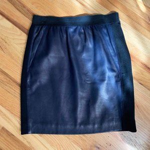 Sandro Navy Leather Mini Skirt